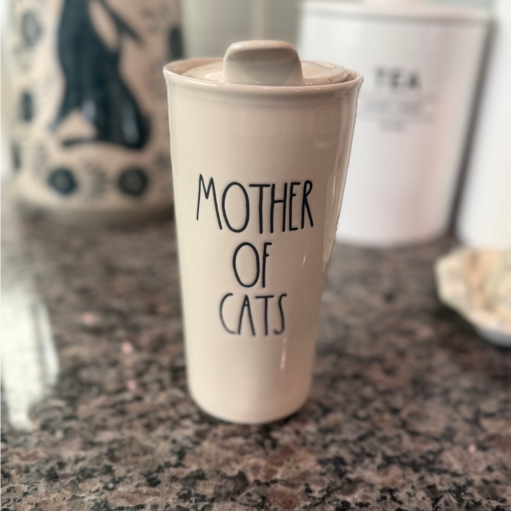 Rae Dunn Mother of Cats Traveller Style Ceramic Mug NWOT